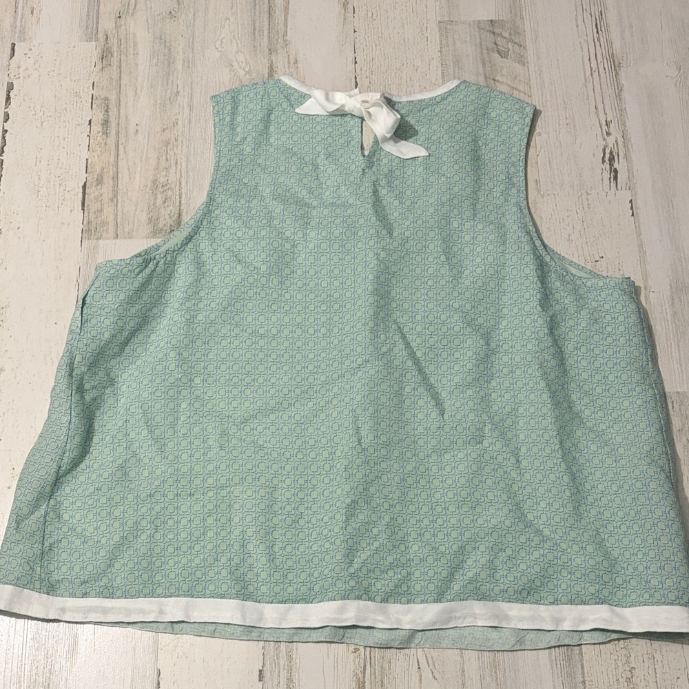 Sewing Down South X Crown & Ivy Mint Green Sleeveless Blouse linen blend xxl - Picture 2 of 10